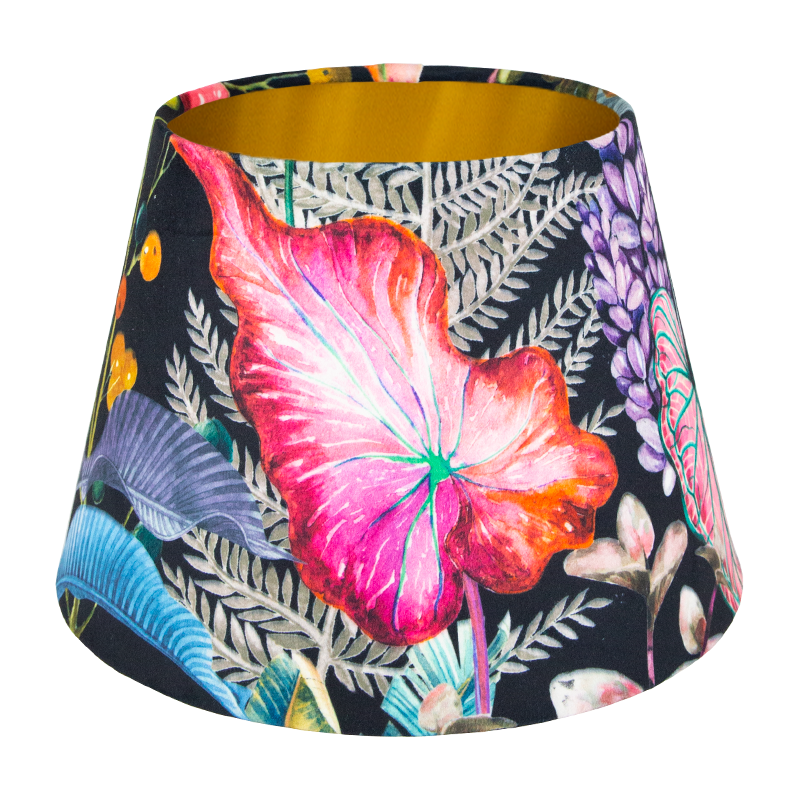 Oasis Black Floral Velvet Empire Lampshade