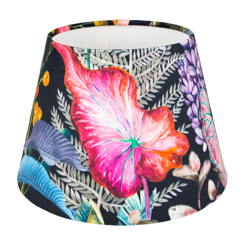 Oasis Black Floral Velvet Empire Lampshade