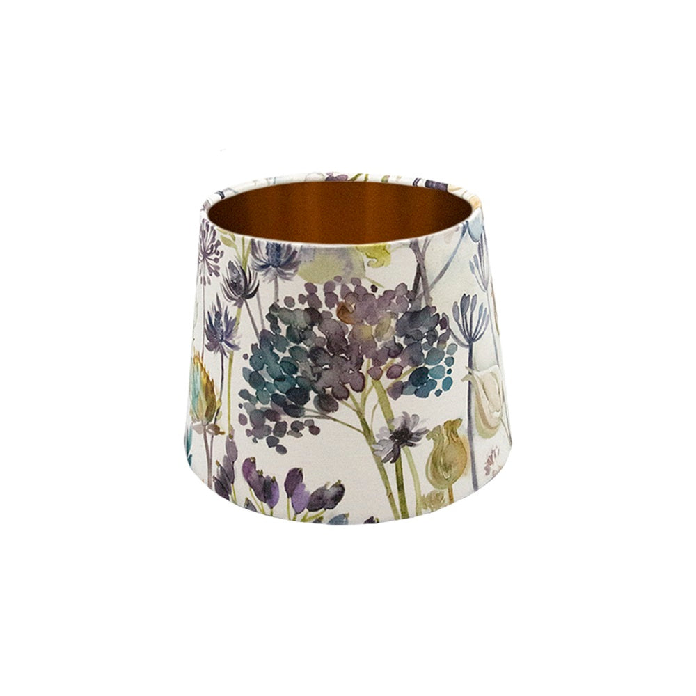 Voyage Hedgerow Blue French Drum Lampshade Copper Inner