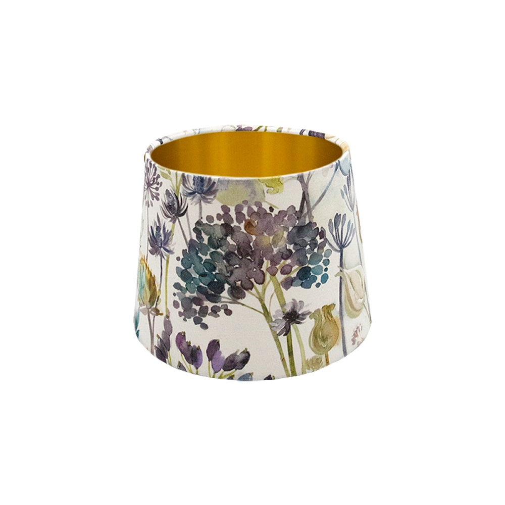 Voyage Hedgerow Blue French Drum Lampshade Gold Inner