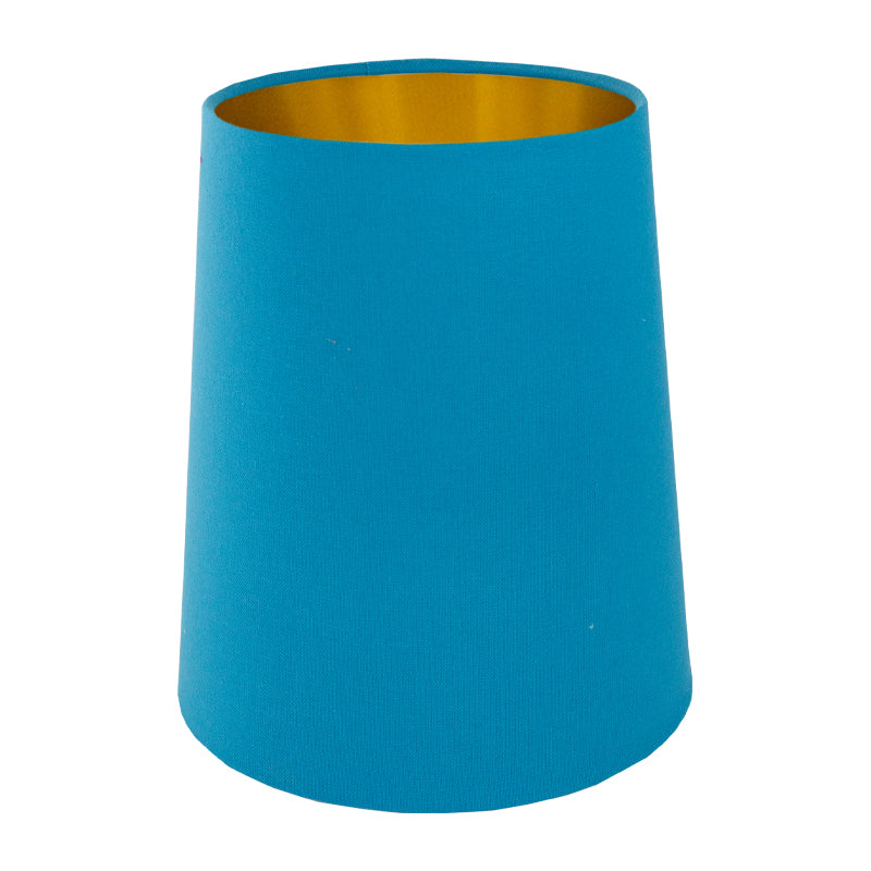 Aqua Blue Cotton Tall French Drum Lampshade