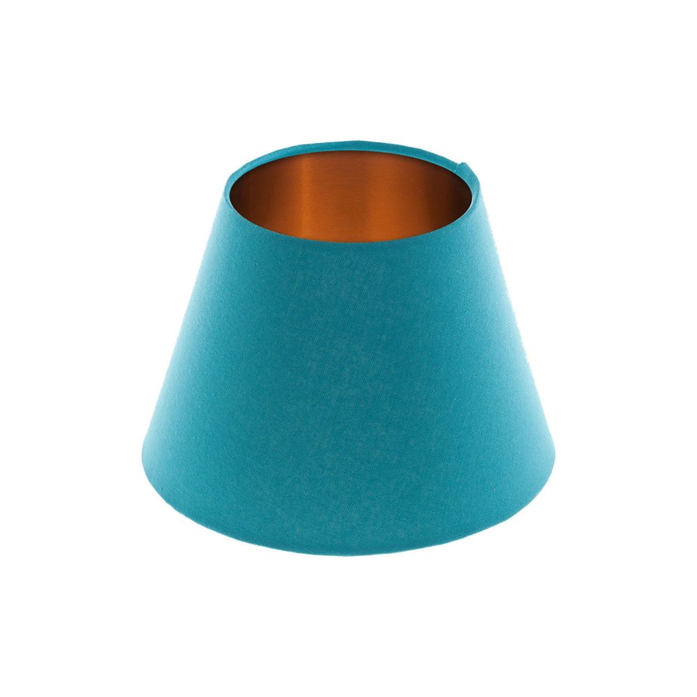 Aqua Blue Empire Lampshade Brushed Copper Inner