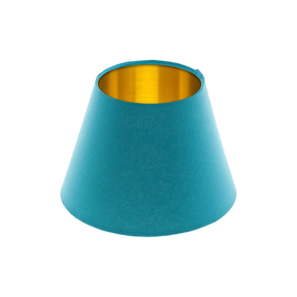 Aqua Blue Empire Lampshade Brushed Gold Inner