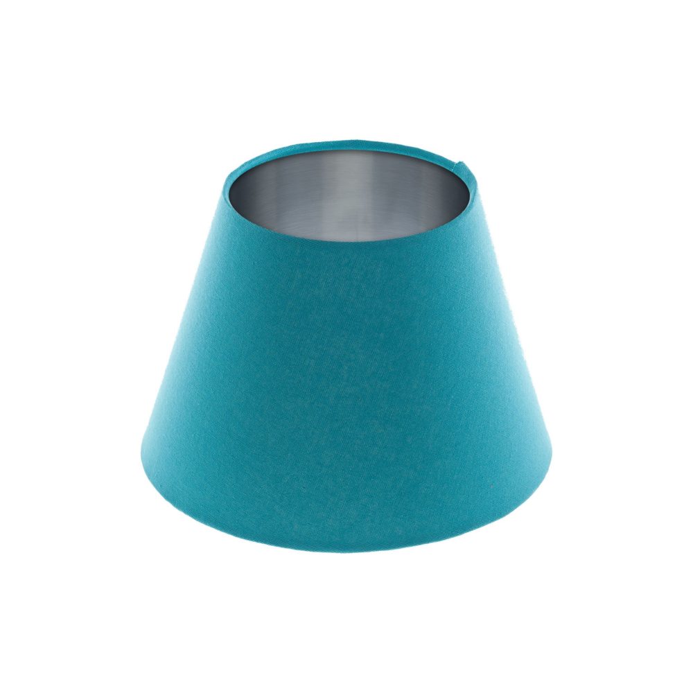 Aqua Blue Empire Lampshade Brushed Silver Inner