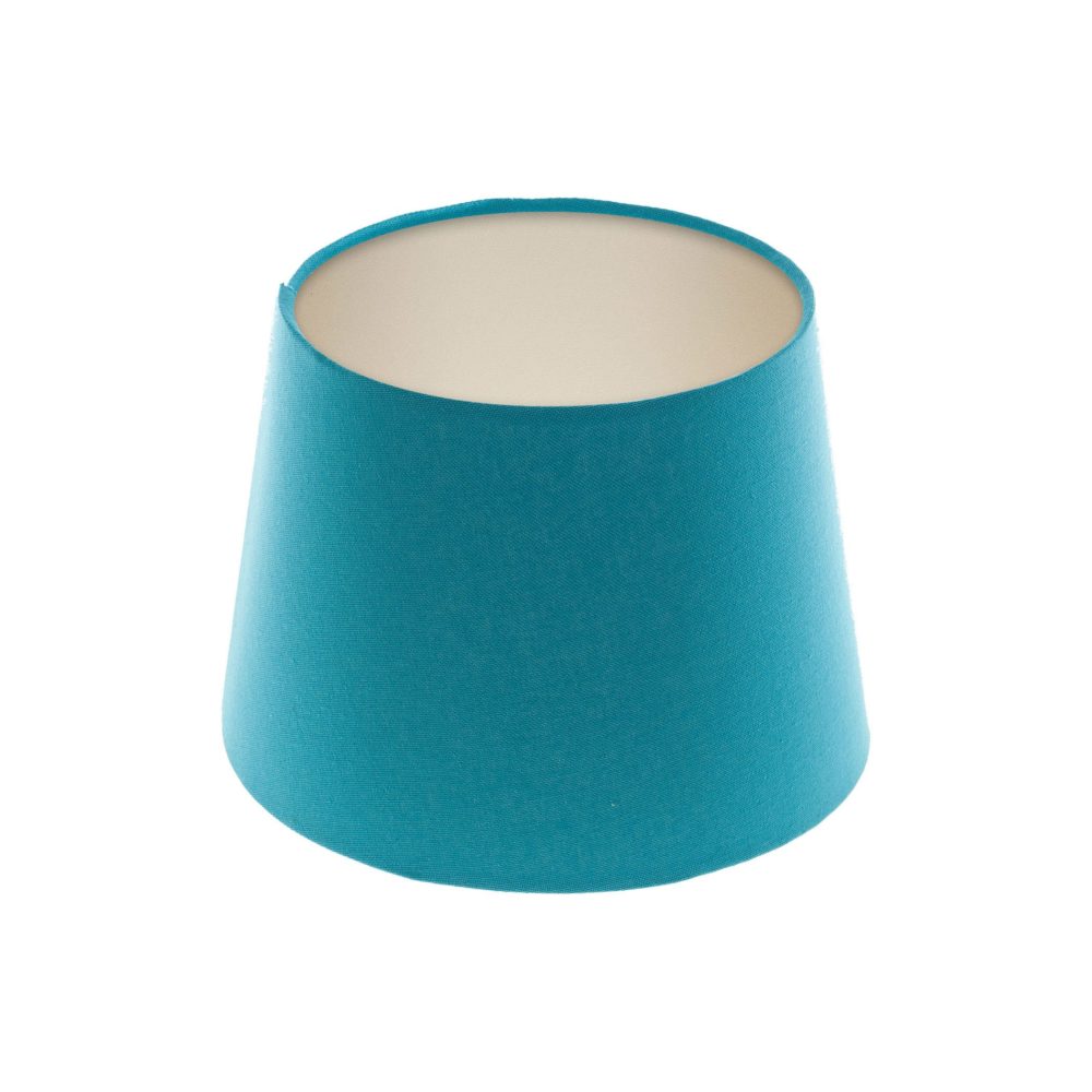 Aqua Blue French Drum Lampshade Champagne Inner