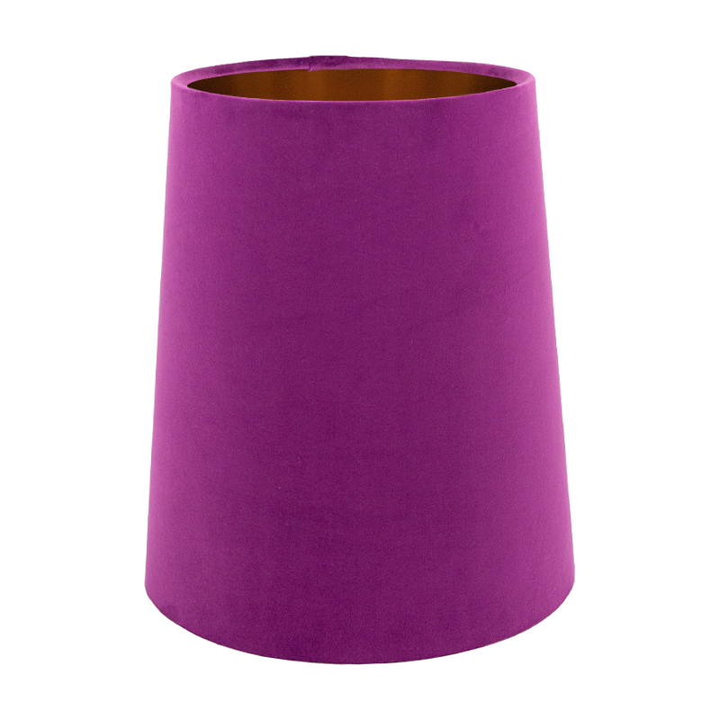 Aubergine Velvet Tall French Drum Lampshade