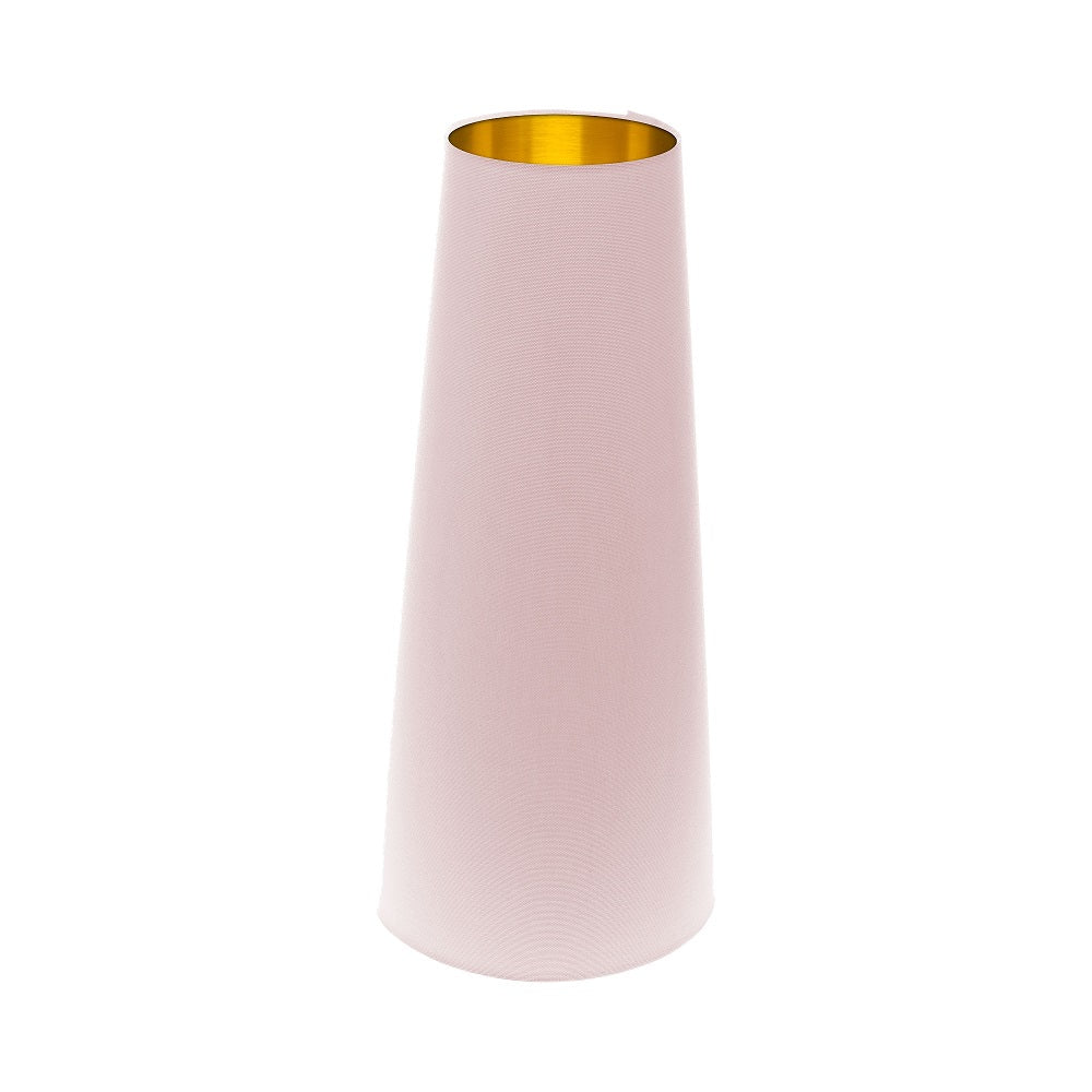 Baby Pink Tall Tapered Lampshade Gold Inner