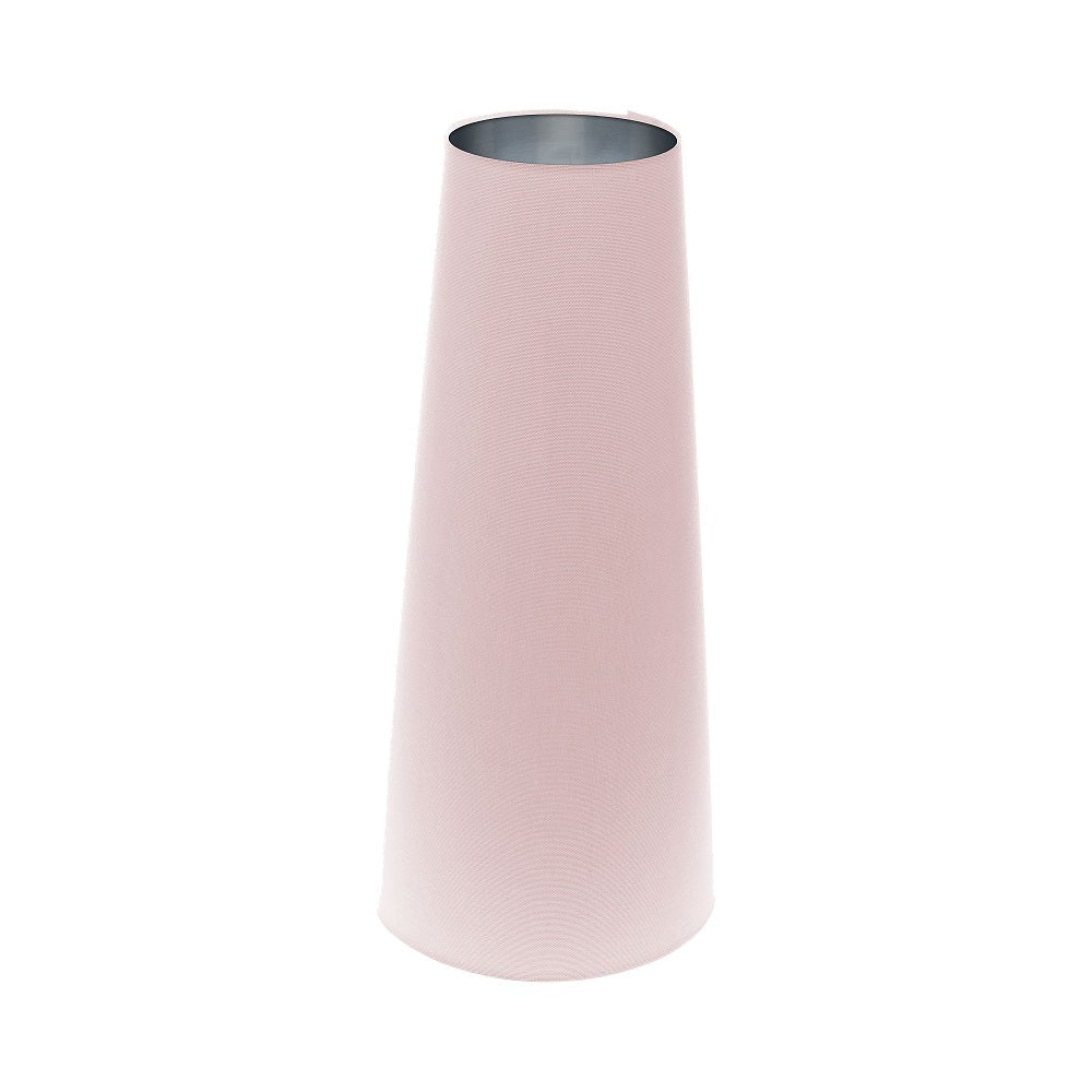 Baby Pink Tall Tapered Lampshade Silver Inner