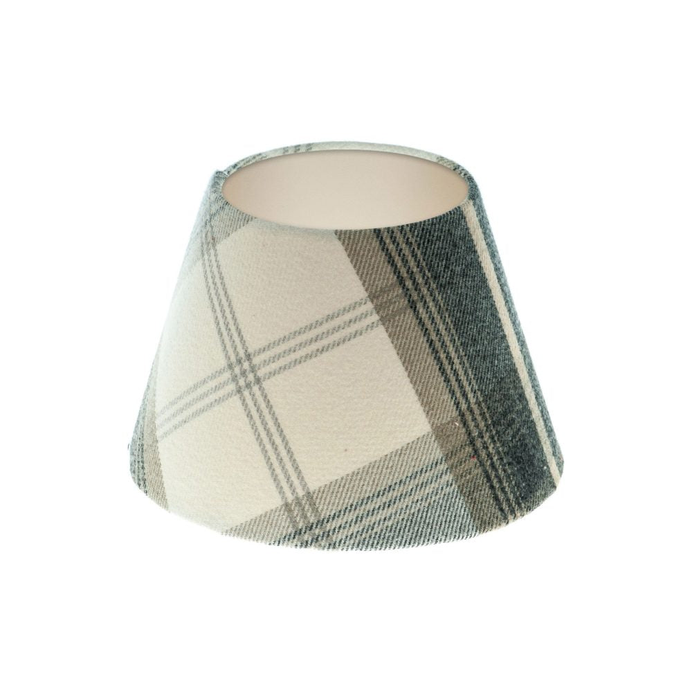 Balmoral Charcoal Tartan Empire Lampshade Champagne Inner