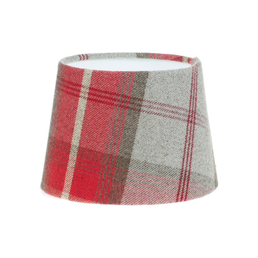 Balmoral Cherry Tartan French Drum Lampshade