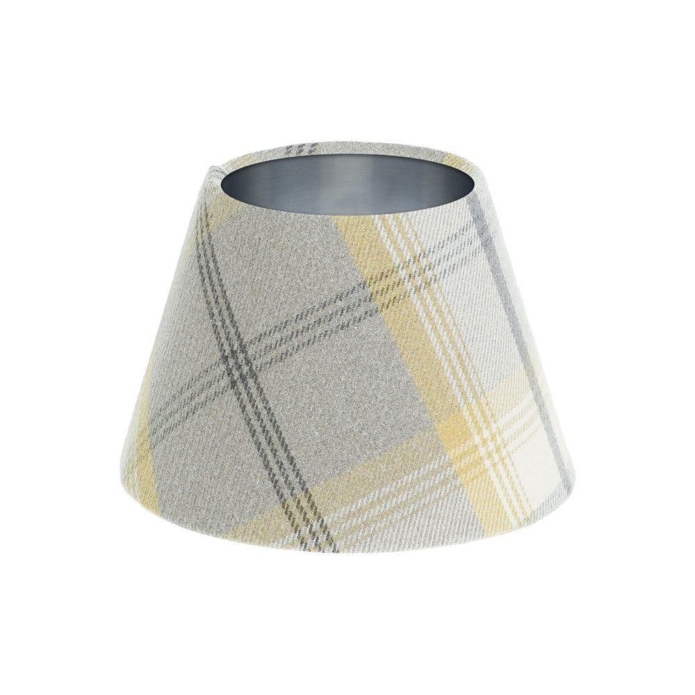 Balmoral Citrus Tartan Empire Lampshade Brushed Silver Inner