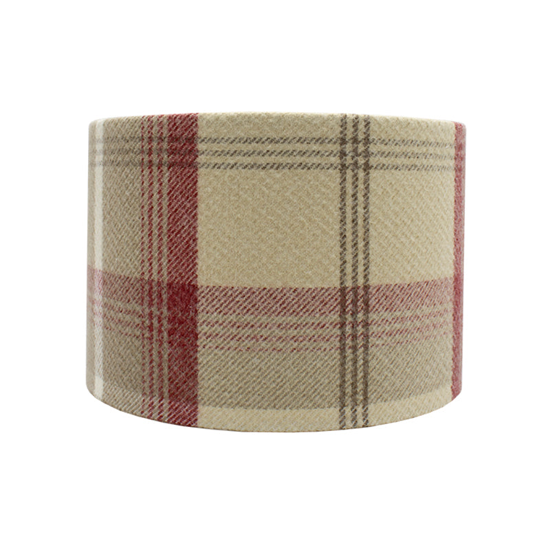 Balmoral Cranberry Tartan Drum Lampshade