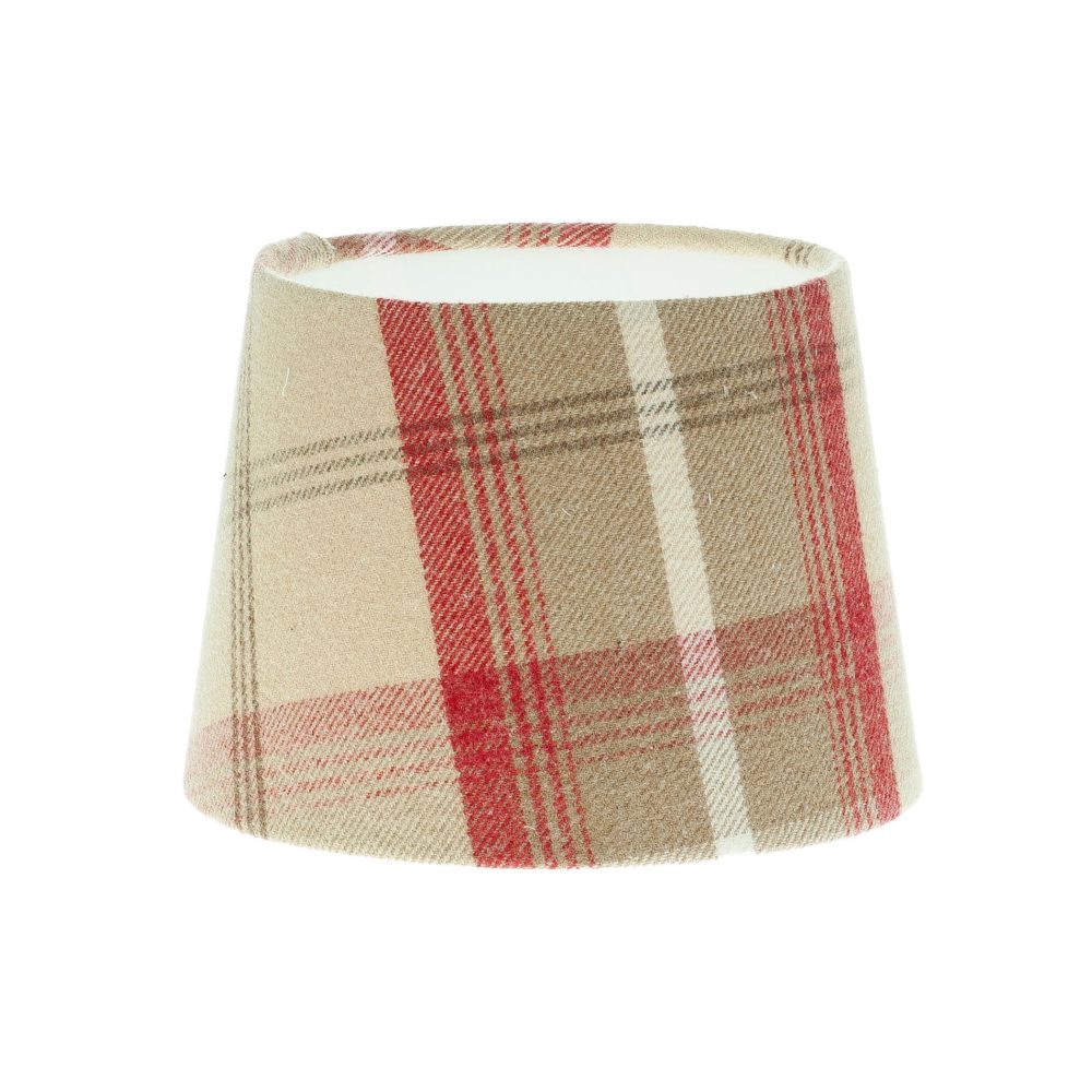 Balmoral Cranberry Tartan French Drum Lampshade