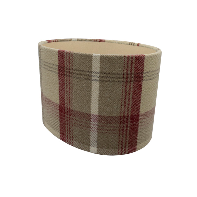 Balmoral Cranberry Tartan Oval Lampshade