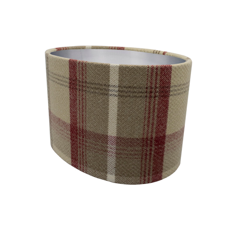 Balmoral Cranberry Tartan Oval Lampshade