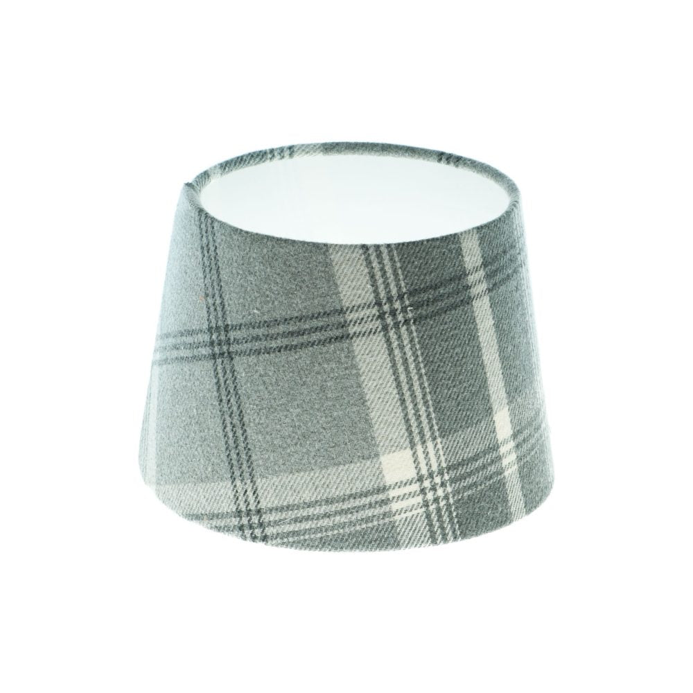 Balmoral Dove Grey Tartan French Drum Lampshade