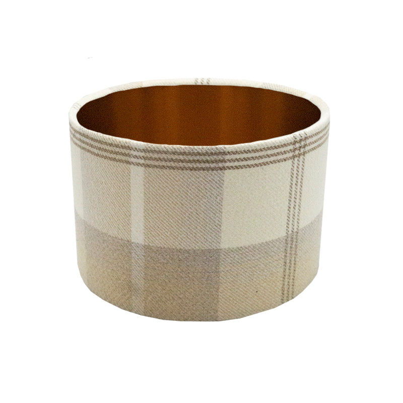 Balmoral Natural Tartan Drum Lampshade