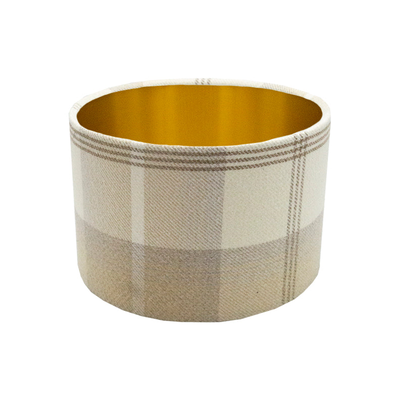Balmoral Natural Tartan Drum Lampshade
