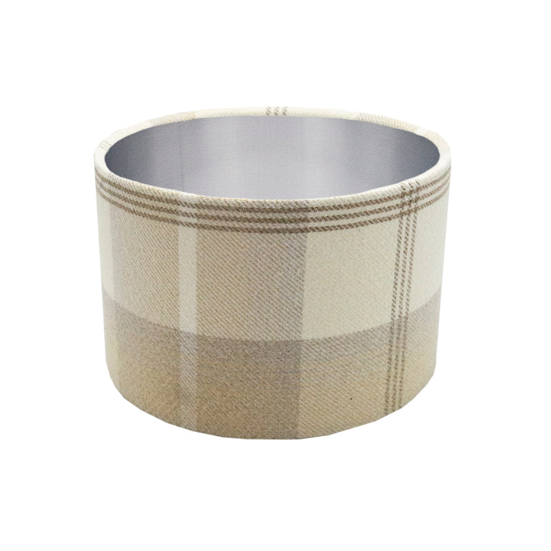 Balmoral Natural Tartan Drum Lampshade