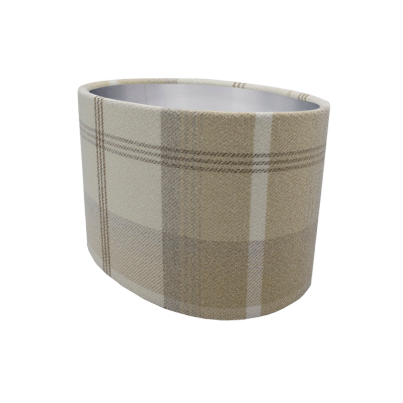 Balmoral Natural Tartan Oval Lampshade