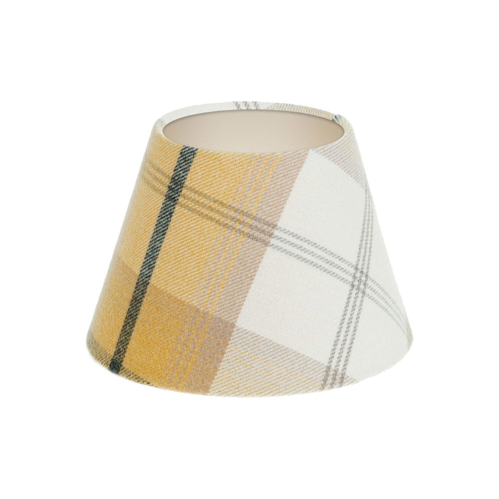 Balmoral Ochre Tartan Empire Lampshade Champagne Inner