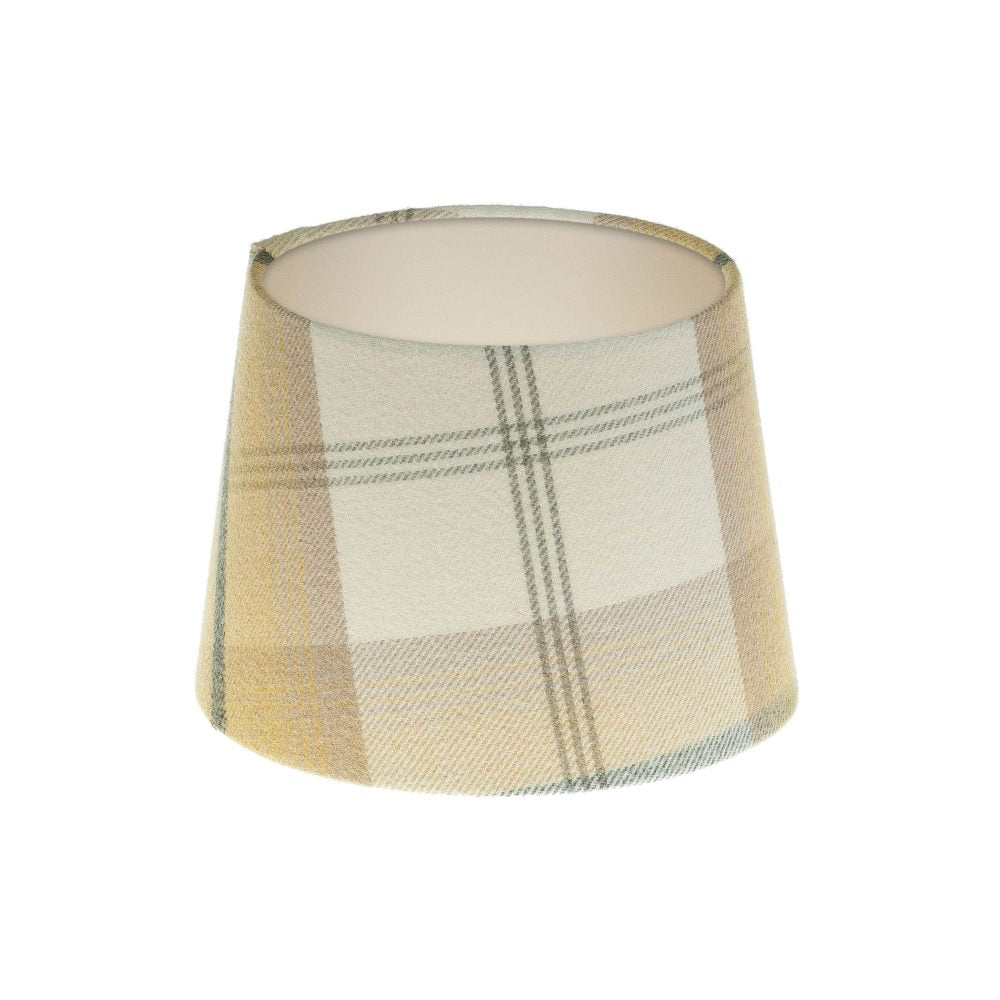 Balmoral Ochre Tartan French Drum Lampshade Champagne Inner