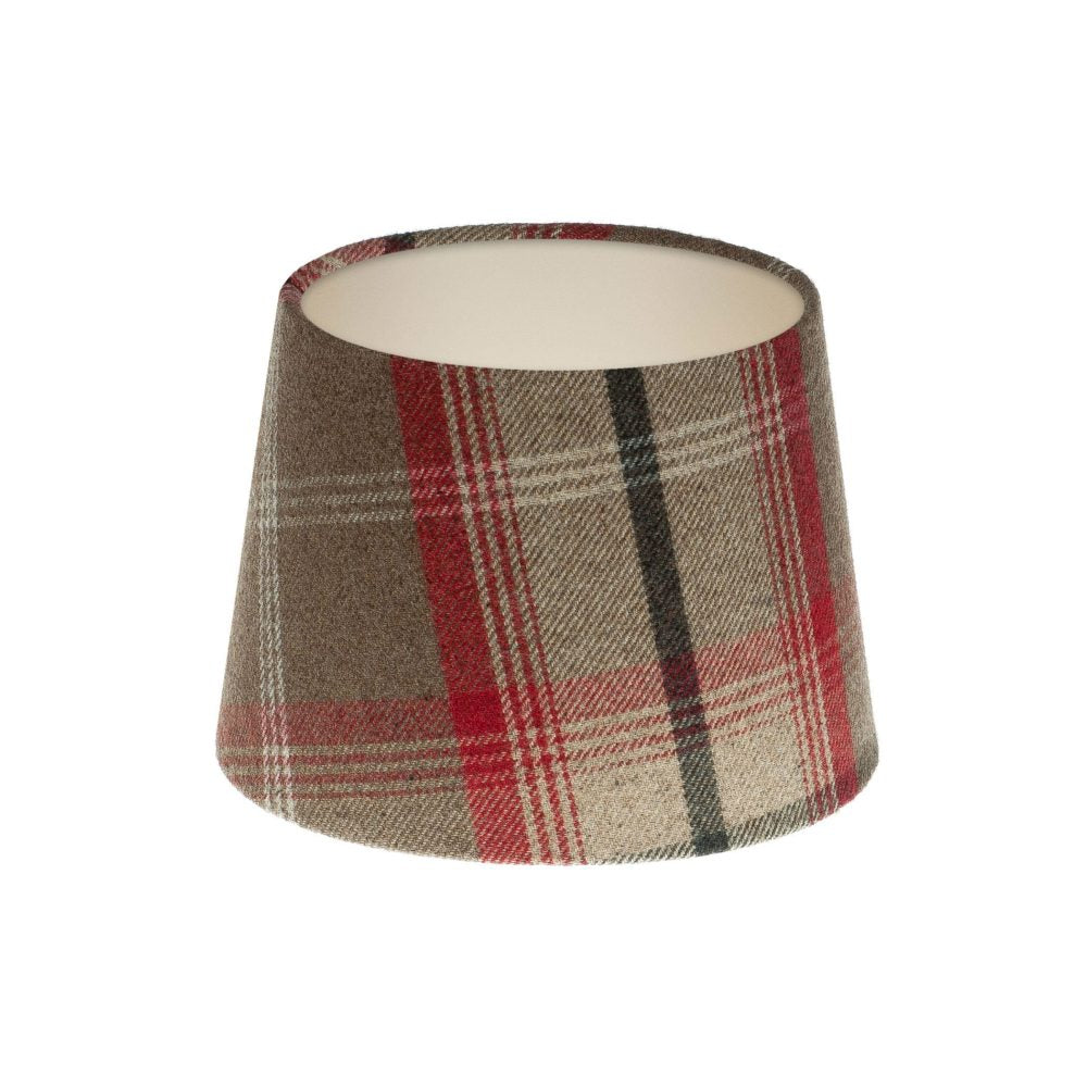 Balmoral Rosso Tartan French Drum Lampshade Champagne Inner