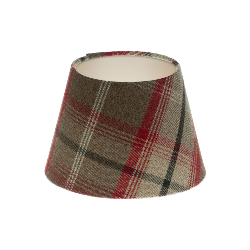 Balmoral Rosso Tartan Empire Lampshade Champagne Inner