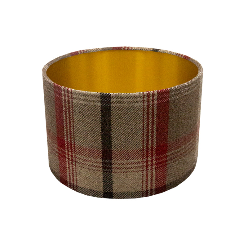 Balmoral Rosso Tartan Drum Lampshade