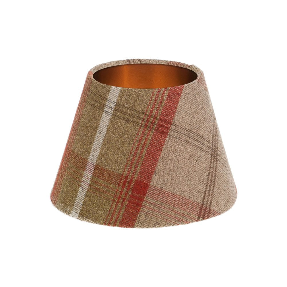 Balmoral Rust Tartan Empire Lampshade Brushed Copper Inner