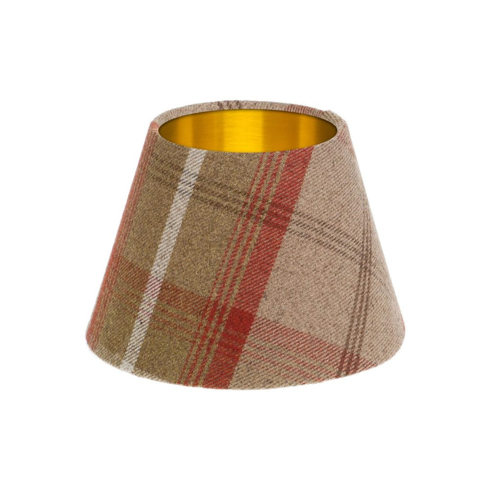 Balmoral Rust Tartan Empire Lampshade Brushed Gold Inner