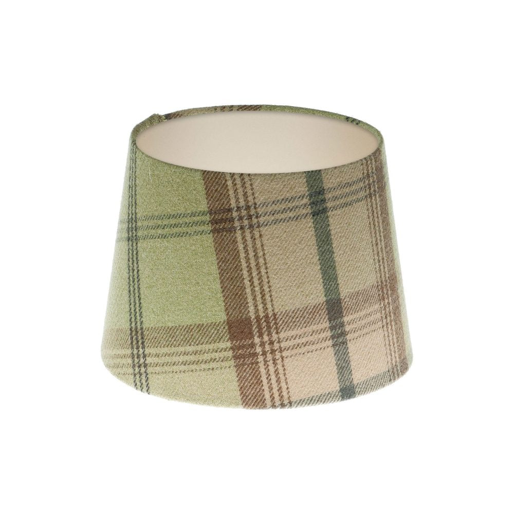 Balmoral Sage Tartan French Drum Lampshade Champagne Inner