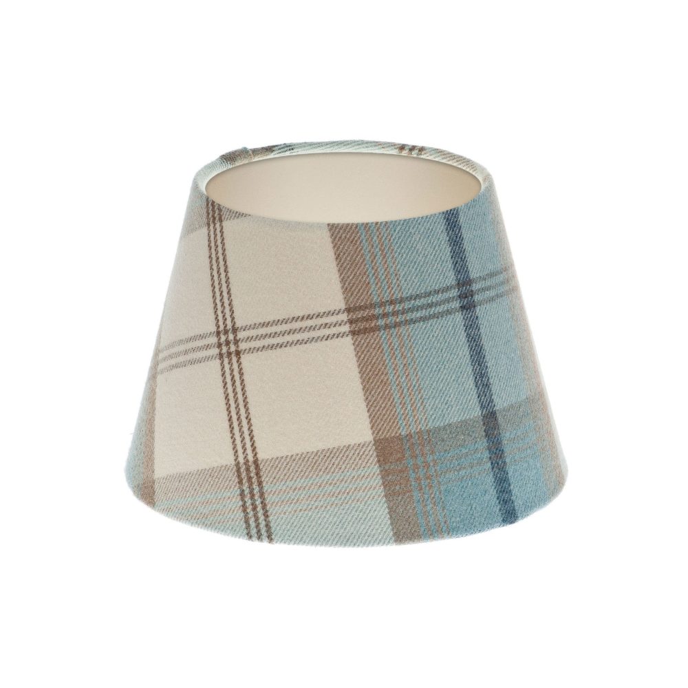 Balmoral Sky Tartan Empire Lampshade Champagne Inner