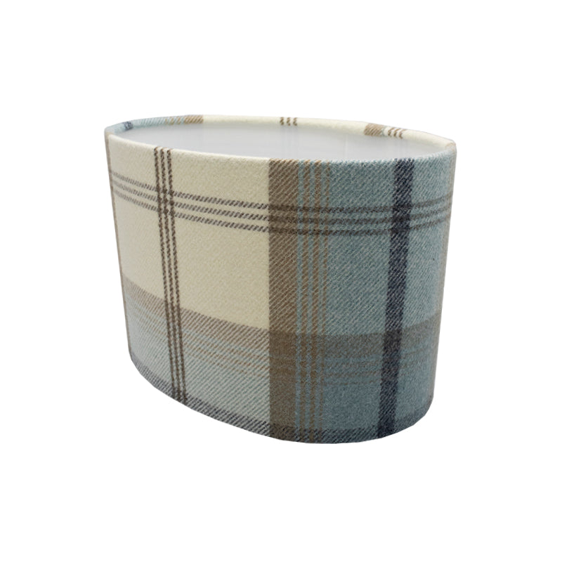 Balmoral Sky Blue Tartan Oval Lampshade