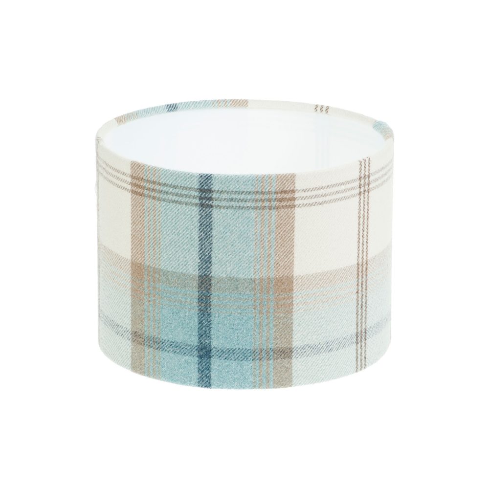 Balmoral Sky Tartan Drum Lampshade