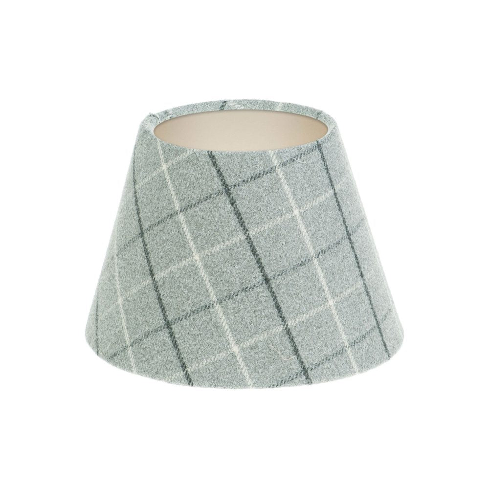 Bamburgh Dove Grey Tartan Empire Lampshade Champagne Inner