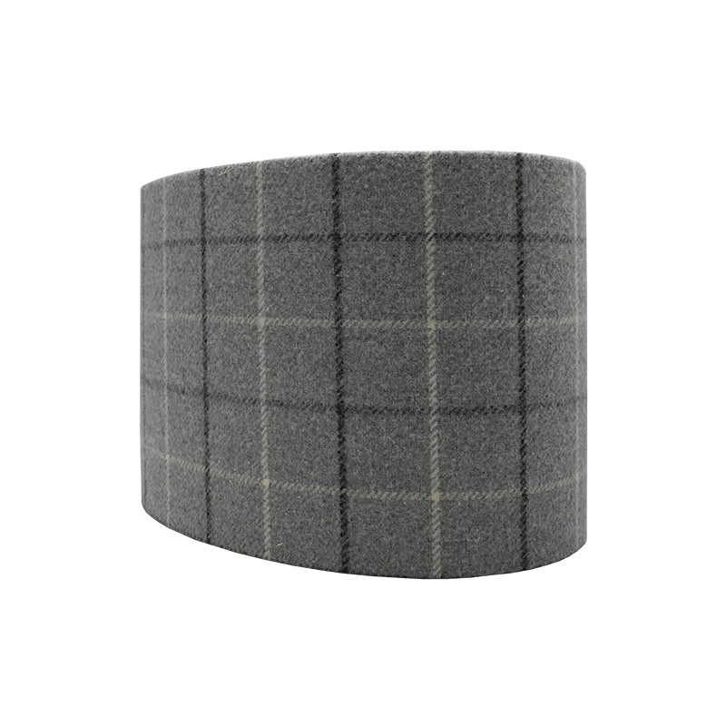 Bamburgh Dove Grey Tartan Oval Lampshade