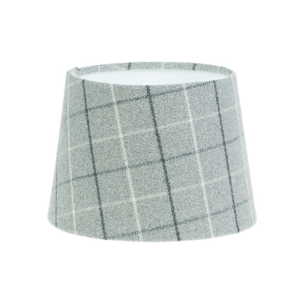 Bamburgh Dove Grey Tartan French Drum Lampshade