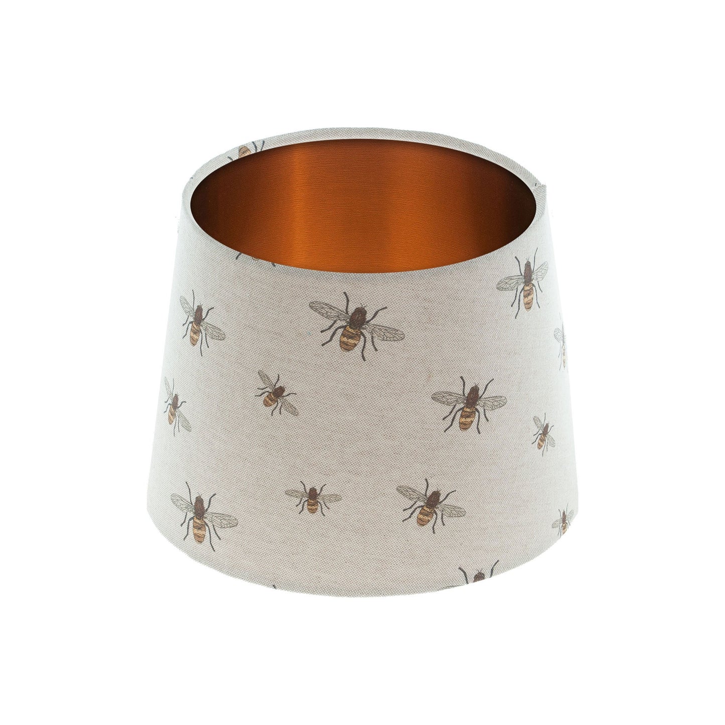 Bees French Drum Lampshade Brushed Copper Inner