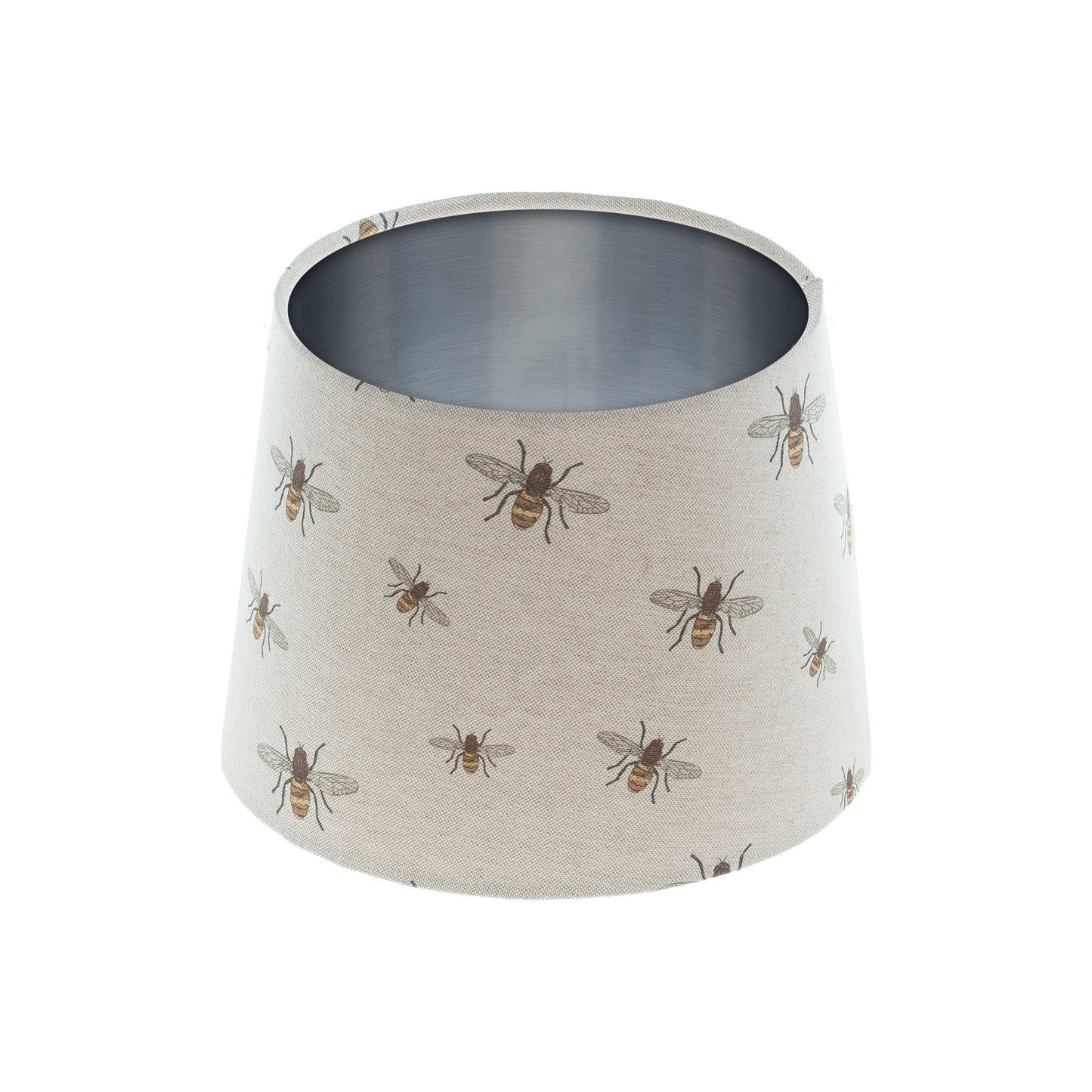 Bees French Drum Lampshade Brushed Silver Inner