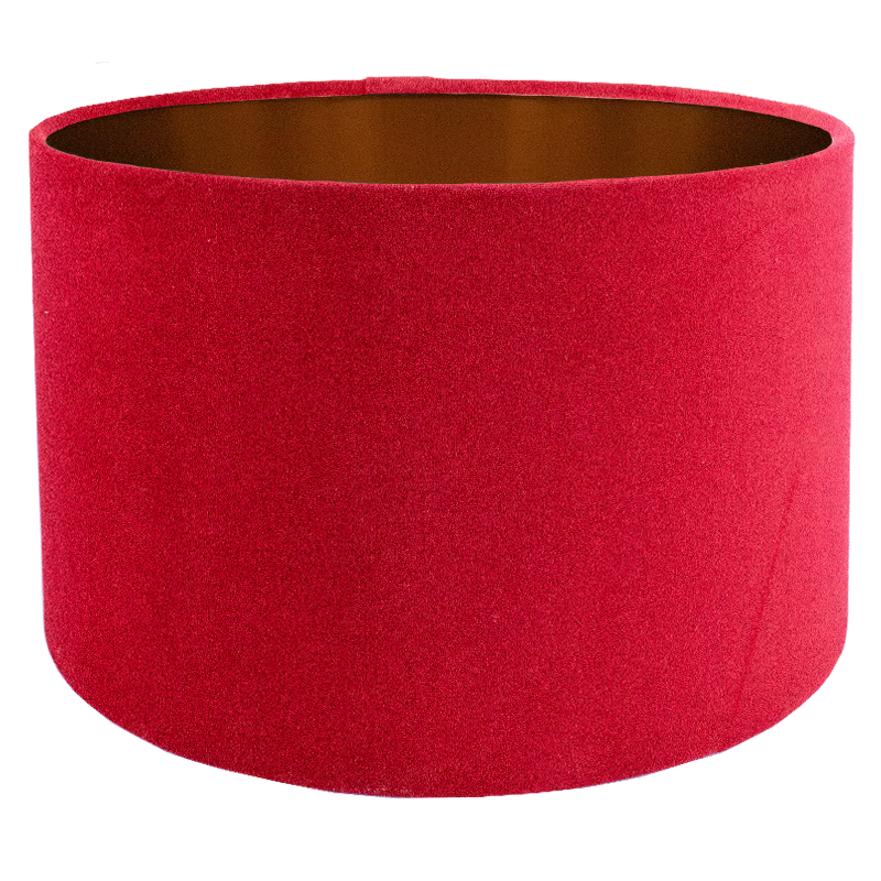 Berry Red Velvet Drum Lampshade