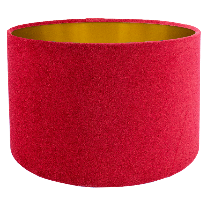 Berry Red Velvet Drum Lampshade