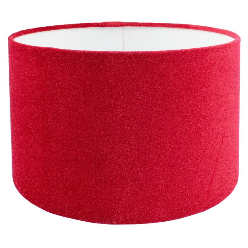 Berry Red Velvet Drum Lampshade