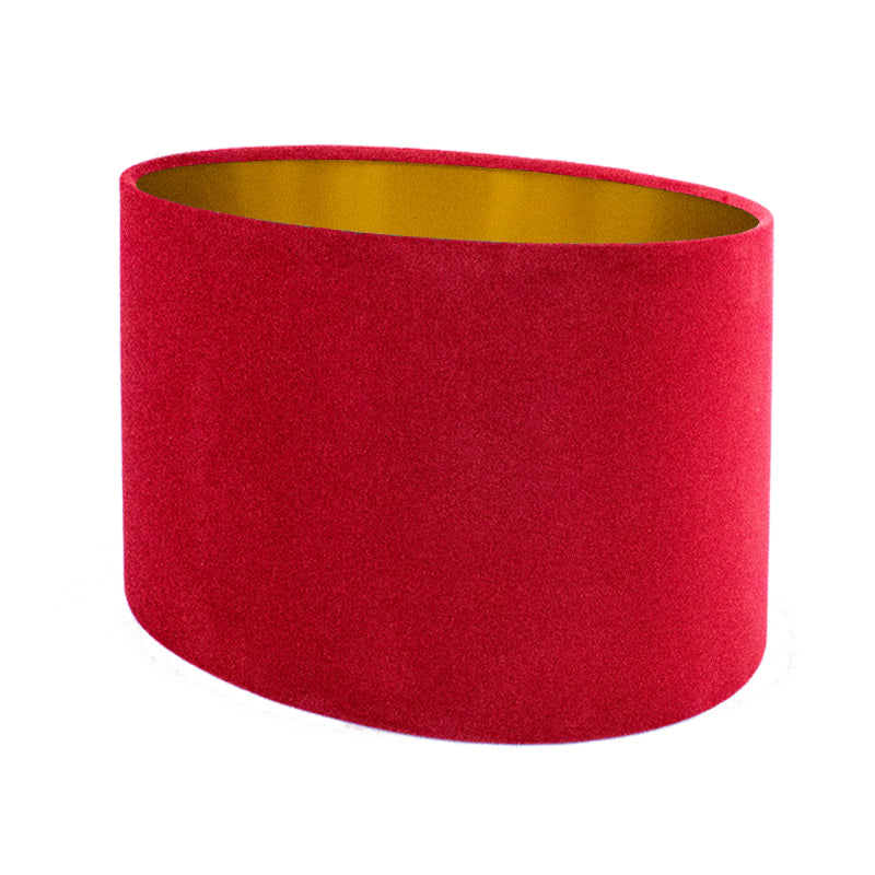 Berry Red Velvet Oval Lampshade