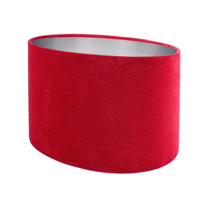Berry Red Velvet Oval Lampshade