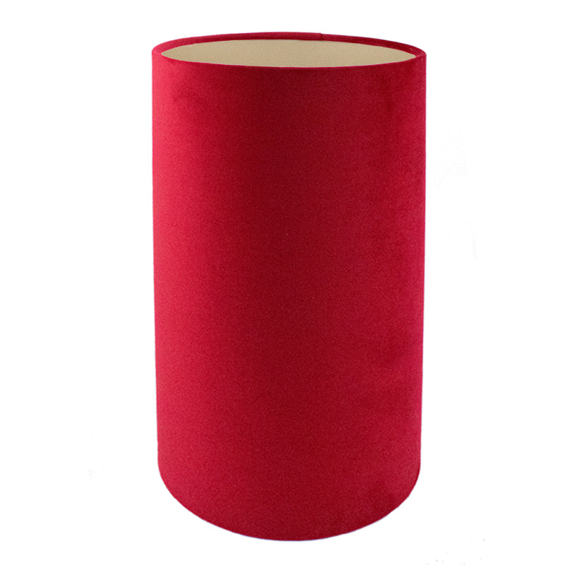 Berry Red Velvet Tall Drum Lampshade