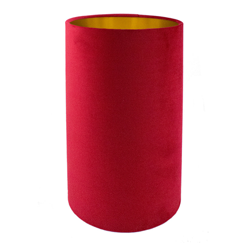 Berry Red Velvet Tall Drum Lampshade