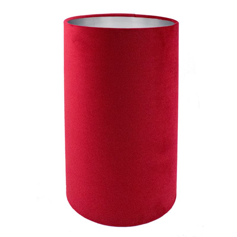 Berry Red Velvet Tall Drum Lampshade