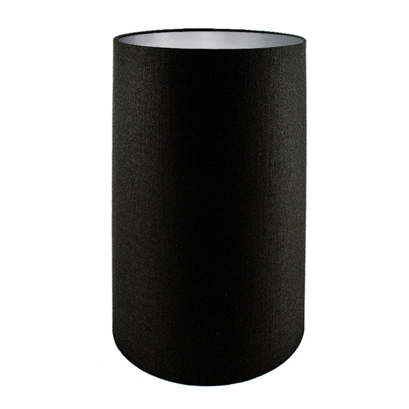 Black Satin Tall Drum Lampshade