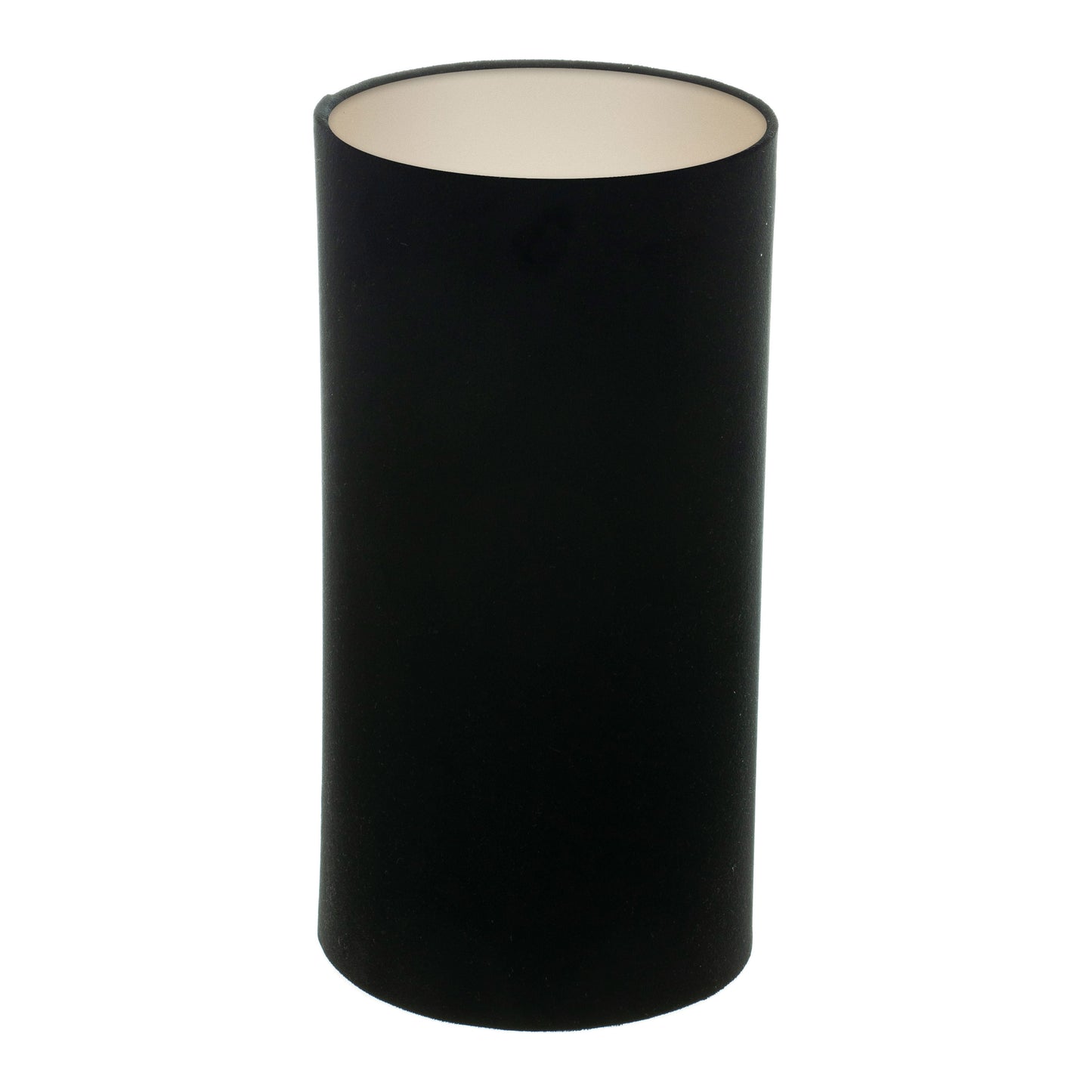 Black Velvet Tall Drum Lampshade Champagne Inner